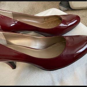 Deep red patent pumps by Alfani in great condition